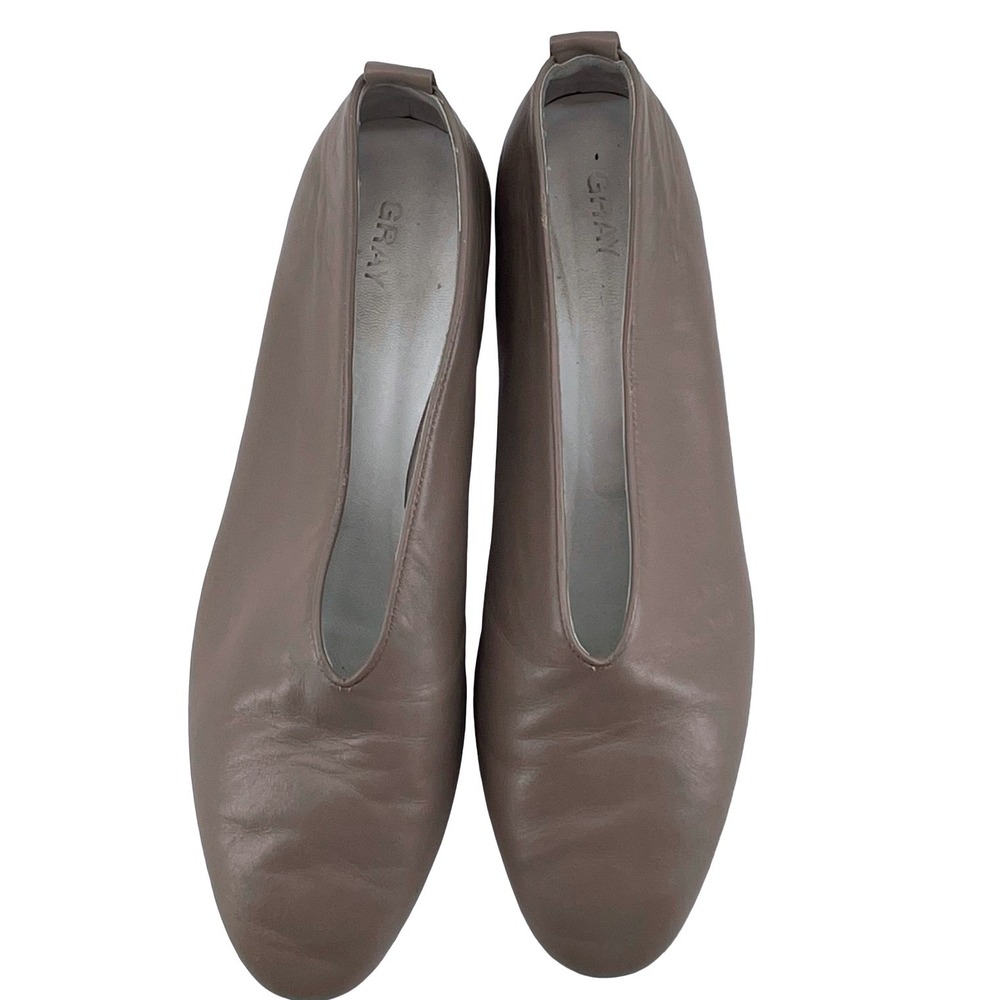 Gray Matters Women Pumps Mildred Block Heel Taupe Leather Size 40.5